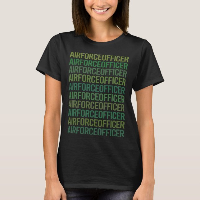 Green Text - Air Force Officer T-Shirt (Front)