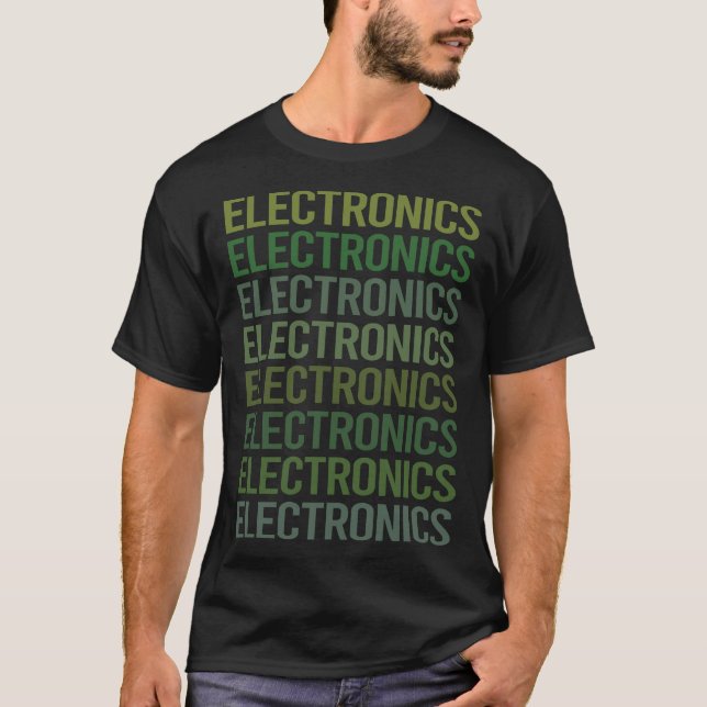 Green Text Electronics T-Shirt (Front)