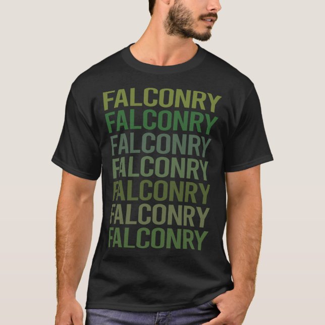 Green Text Falconry Falconer T-Shirt (Front)
