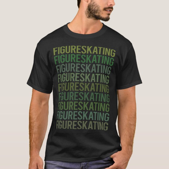 Green Text Figure Skating T-Shirt (Front)