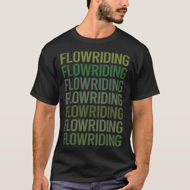 Green Text Flowriding Flowboarding T-Shirt (Front)