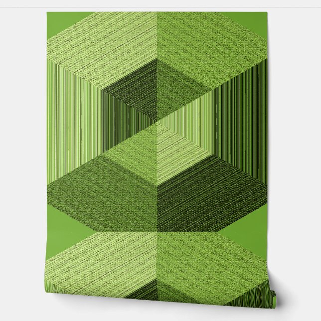 Green textured 3D effect "Ratti_Creative_Arts" Wallpaper (Unrolling)