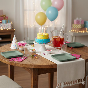 Green Textured 9" Square Paper Plate for Events