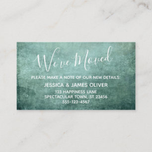 Green Textured Grunge "We've Moved Enclosure Card