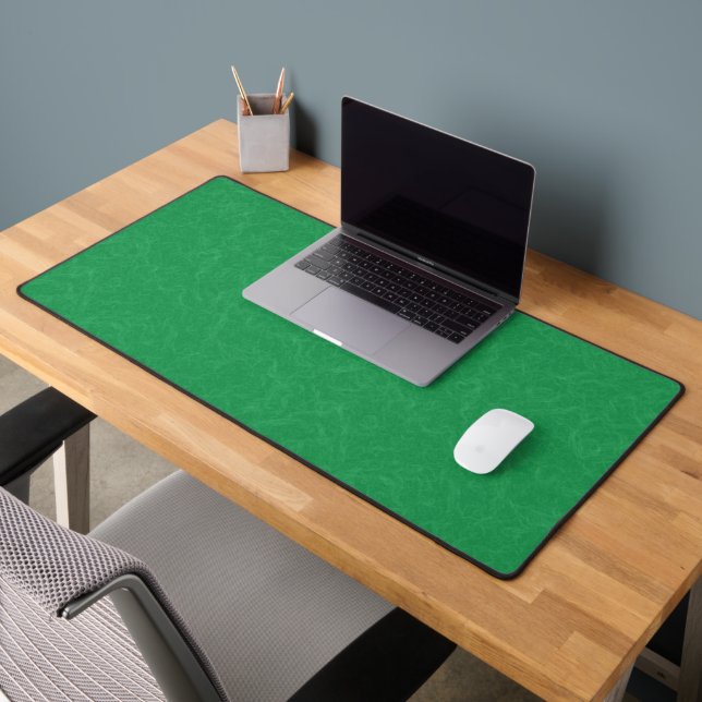 Green textured surface with  swirling pattern desk mat (Office 2)