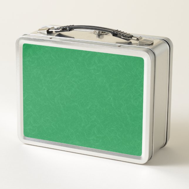 Green textured surface with  swirling pattern metal lunch box (Back)