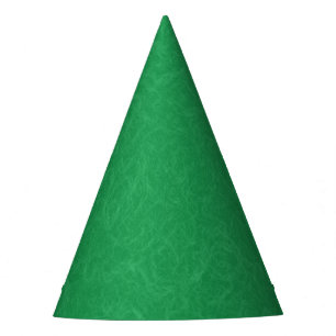 Green textured surface with swirling pattern party hat