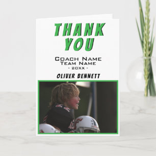 Green Thank you Coach Card with Photo