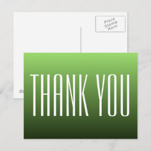 Green Thank You Postcard