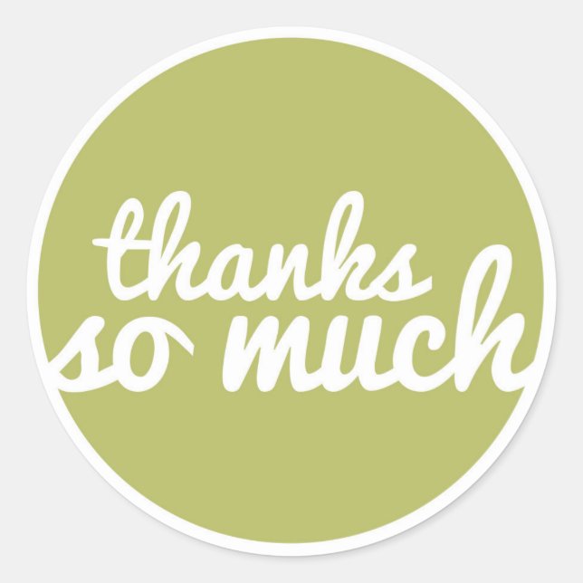 Green Thank You Sticker - 'Thanks So Much' (Front)