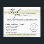 Green Thank you Washing Care Instructions Advice Flyer<br><div class="desc">Green Thank you Washing Care Instructions Advice</div>