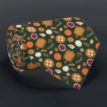 Green Thanksgiving Turkey Dinner Tie<br><div class="desc">Whimsical and modern Thanksgiving theme neck tie featuring illustration of turkey dinner.</div>