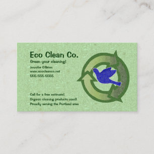 Green Themed Bird Recycle Business Card