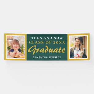 Green Then and Now Class of 2026 Graduation Photo Banner