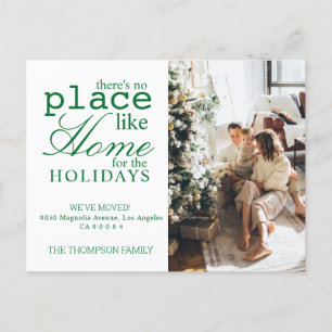 Green There's no Place Like Home Photo Moving Announcement Postcard