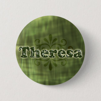 Green Theresa 6 Cm Round Badge