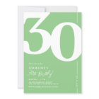 Green Thirty 30th Birthday Party Invitations