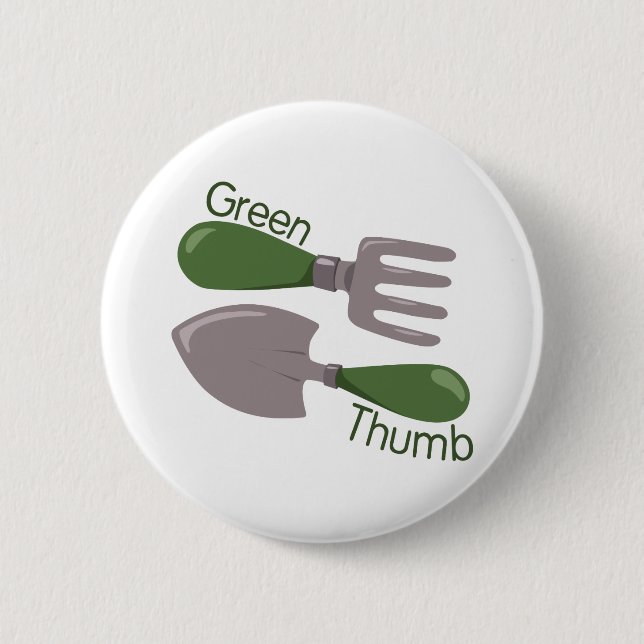 Green Thumb 6 Cm Round Badge (Front)
