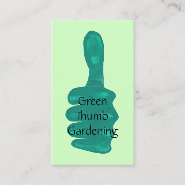 Green Thumb Gardening Business Cards Template (Front)