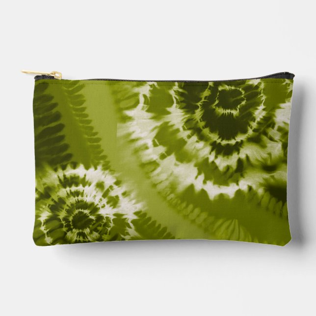 Green Tie Dye Accessory Pouch (Front)