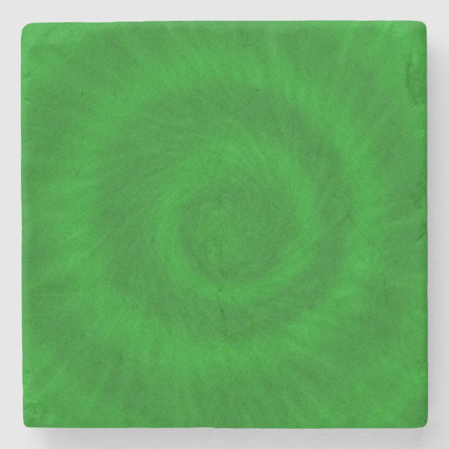 Green Tie Dye, Stone Coaster (Front)