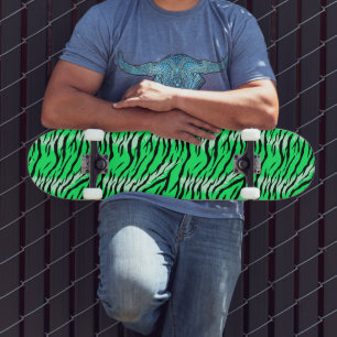 Green Tiger Animal Skin Pattern Design  Skateboard