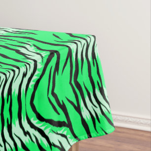 Green Tiger Animal Skin Pattern Design Tablecloth