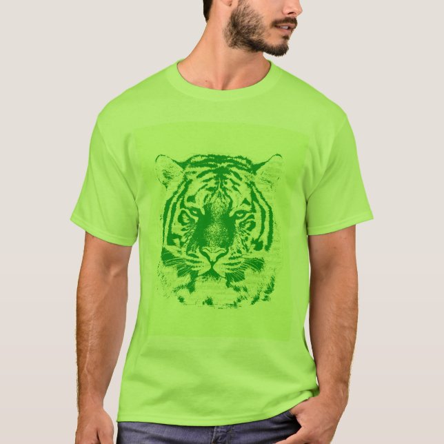 Green Tiger Face T-Shirt (Front)