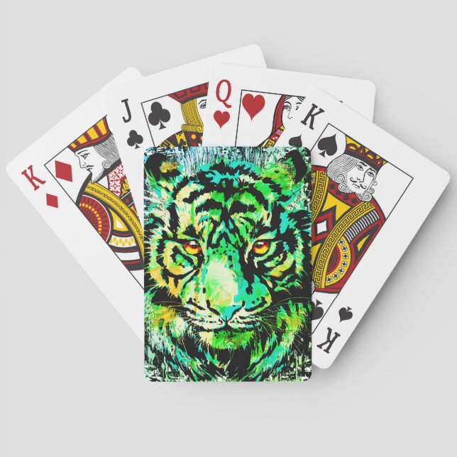 Green Tiger Playing Cards - Tiger Playing Cards (Back)