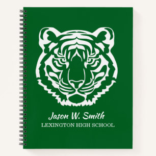 Green Tigers Logo School Mascot Notebook