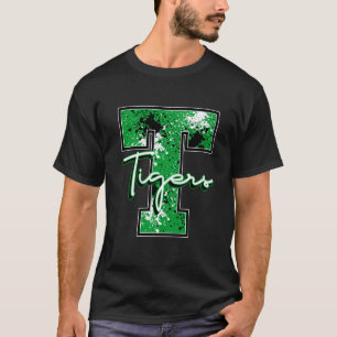 Green Tigers School Spirit Mascot Tiger Pride Paw  T-Shirt