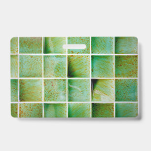 Green tiles ID badge