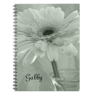 Green Tinted Daisy Flower Spiral Notebook