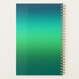 Green to Teal Gradient Spiral Notebook Modern Mini Planner