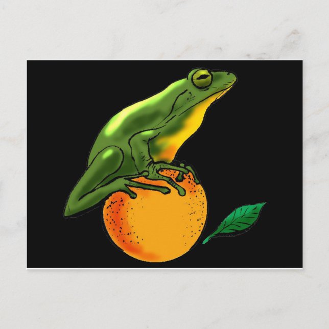 Green Toad and Orange Postcard (Front)
