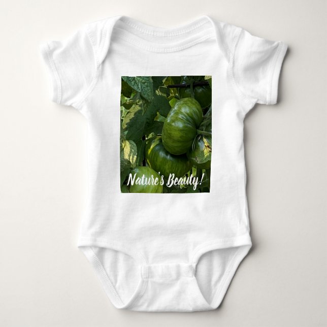 GREEN TOMATO VEGETABLE BABY ONE PIECE BODYSUIT (Front)