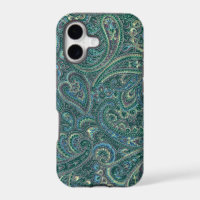 Green Tones Vintage Ornate Paisley Pattern