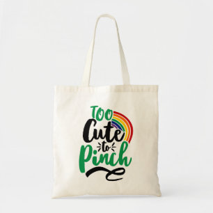 Green Too Cute to Pinch St. Patrick’s Day Graphic Tote Bag