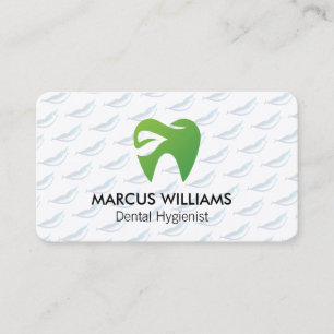 Green Tooth Dental Logo Health Care Business Card