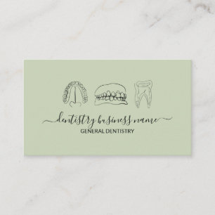 Green Tooth whitening dental art Business Card