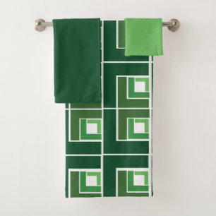 Green Topsy Turvy  Bath Towel Set