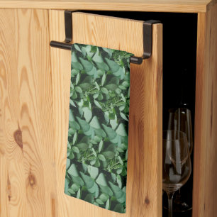 Green Tora Leaves Tea Towel