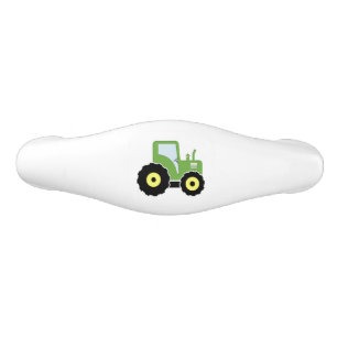 Green toy tractor ceramic drawer pull