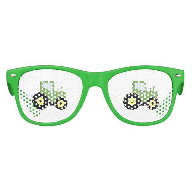 Green toy tractor kids sunglasses (Front)