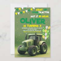 Green Tractor 3rd Birthday Party