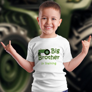 Green Tractor Big Brother In Training Baby T-Shirt