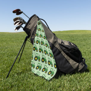 Green Tractor Design Any Colour Background Golf Towel