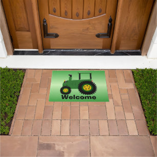 Green Tractor Design Personalised Doormat