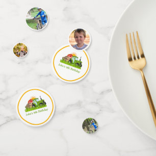 Green Tractor Farm Theme Birthday Party Decor Confetti