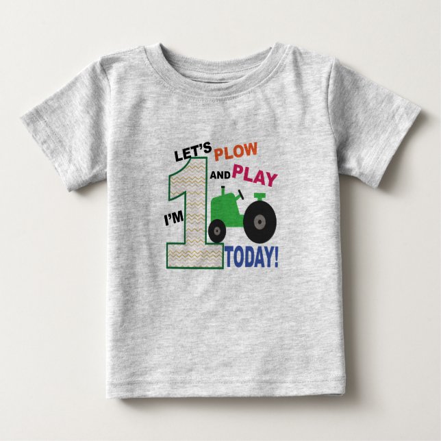 green tractor first 1st birthday shirt (Front)